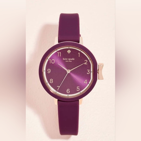 ?*Kate Spade* Park Row Watch- Fuschia/Purple - Silicone Band, 33mm. RARE COLOR!